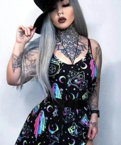 TOO FAST APPAREL Omg! Ghosts Deep V | SKATER DRESS