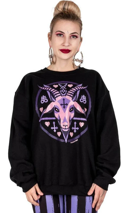 TOO FAST APPAREL Kawaii Pastel Baphomet Goat | SWEATSHIRT