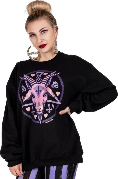 TOO FAST APPAREL Kawaii Pastel Baphomet Goat | SWEATSHIRT - Image 4