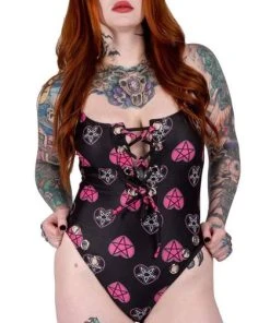 TOO FAST APPAREL Pastel Goth Pentagram Hearts | ONE PIECE SWIMSUIT -VERA’S EYECANDY Shop too fast apparel pastel goth pentagram hearts eyelet one piece swimsuit 1 ff65404d ee51 4dc6 b113 c68e3db0f798 700x700