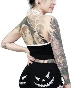 TOO FAST APPAREL Halloween Pumpkin Face | BOOTY SHORTS