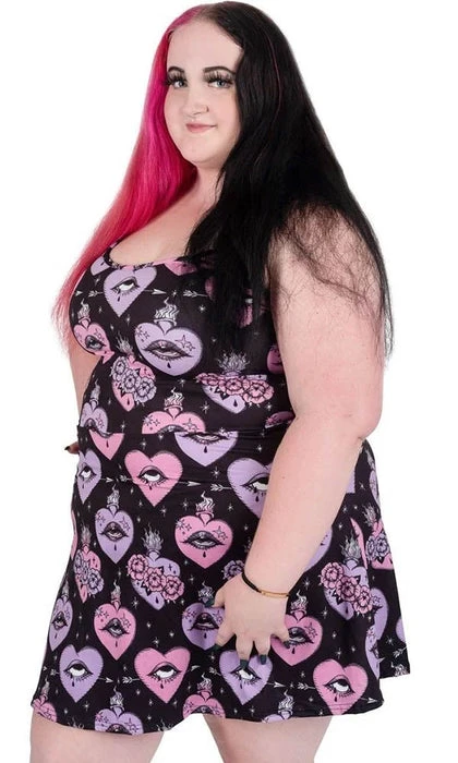 TOO FAST APPAREL Pastel Goth Sacred Eye Hearts | MINI SKATER DRESS* 9 TOO FAST APPAREL Pastel Goth Sacred Eye Hearts | MINI SKATER DRESS* - Image 7