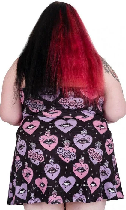 TOO FAST APPAREL Pastel Goth Sacred Eye Hearts | MINI SKATER DRESS* 7 TOO FAST APPAREL Pastel Goth Sacred Eye Hearts | MINI SKATER DRESS* - Image 5