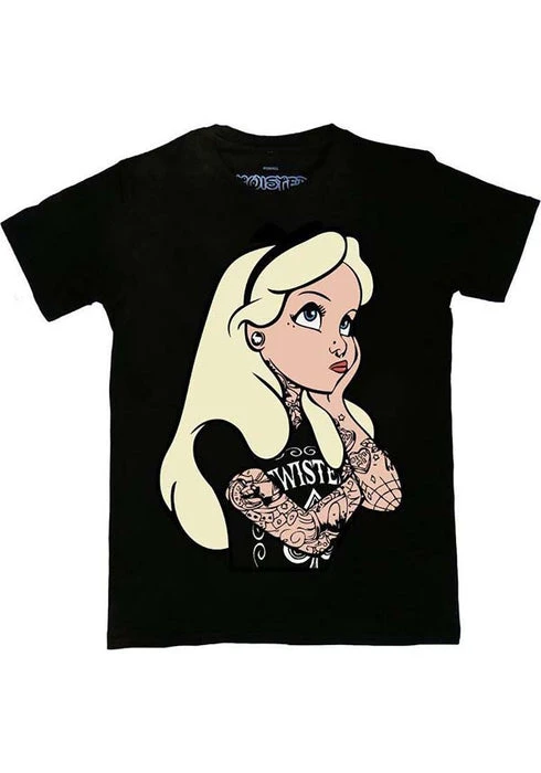 Alice In Wonderland Tattoo | T-SHIRT TWISTED Alice In Wonderland Tattoo | T-SHIRT -VERA’S EYECANDY Shop twisted alice in wonderland tattoo t shirt