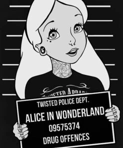 TWISTED Alice In Wonderland Alice Mugshot | HOODIE -VERA’S EYECANDY Shop twisted alice mugshot hoodie 1 65975819 55d5 4192 9557 d25c936f089c 700x700