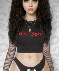 TWISTED All Yes, Satan? | CROP TOP -VERA’S EYECANDY Shop twisted yes satan cro top 2 1ddcab60 1f95 49b9 82fd 11527f684323 700x700