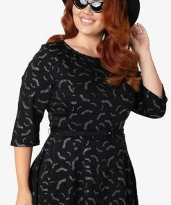 UNIQUE VINTAGE Bats [Black/Grey] | STEPHANIE DRESS -VERA’S EYECANDY Shop unique vintage black grey bats print stephanie flare dress 8 f26a715c 27b1 40c1 894b e951e6dd6315 700x700