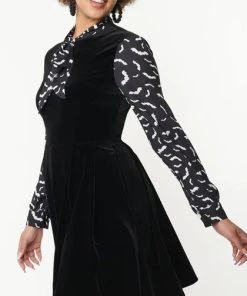 UNIQUE VINTAGE Bats Bat [Black] | VELVET DRESS* -VERA’S EYECANDY Shop unique vintage black bat print she e o dress 5 5760ff90 98a7 4a93 94f3 730b39e3133d 700x700