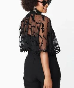 UNIQUE VINTAGE Bats & Stars | MESH CAPELET -VERA’S EYECANDY Shop unique vintage black bats stars mesh capelet 2 0e4da9d9 2533 4aea bcde 0668422fb75e 700x700