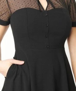 UNIQUE VINTAGE Corporate + Office Wear Black Mesh | FLARE DRESS -VERA’S EYECANDY Shop unique vintage black mesh flare dress 2 834e330f 05bd 4244 862b 9f9b478b439c 700x700