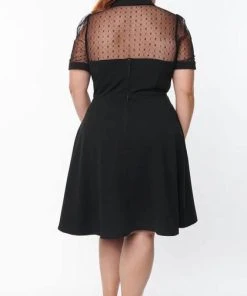 UNIQUE VINTAGE Corporate + Office Wear Black Mesh | FLARE DRESS -VERA’S EYECANDY Shop unique vintage black mesh flare dress 7 f1769cba 5032 4d05 a05b 86232c746980 700x700