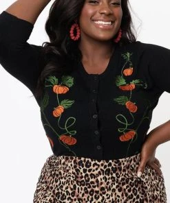 UNIQUE VINTAGE Corporate + Office Wear Bookworm [Black/Pumpkin] | CARDIGAN -VERA’S EYECANDY Shop unique vintage bookworm black pumpkin cardigan 6 6254a4f6 2110 4d50 b707 c909e74eed8d 700x700