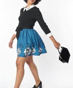 UNIQUE VINTAGE Corpse Bride Emily | FLARE SKIRT -VERA’S EYECANDY Shop unique vintage emily border flare skirt 5 502e839e 66e5 4b95 96c6 9435fe262d89 700x700