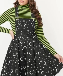UNIQUE VINTAGE The Moon Brionne [Moon] | PINAFORE DRESS [Glow In The Dark] -VERA’S EYECANDY Shop unique vintage moon print brionne pinafore dress 3 ded5da2c ee33 4e3c aab9 9d60c32a01e7 700x700