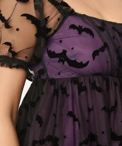 UNIQUE VINTAGE Bats Bat Mesh [Purple] | BABYDOLL DRESS -VERA’S EYECANDY Shop unique vintage purple bat mesh babydoll dress 3 3d3f3645 6813 4d5a 911f 3ca6698cf8fe 700x700