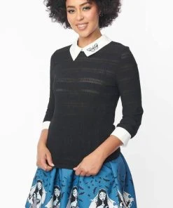 UNIQUE VINTAGE Corporate + Office Wear Sabrina [Black] | SWEATER -VERA’S EYECANDY Shop unique vintage sabrina black sweater 4 bdf412dc 7e58 4b5d b97d f3cdea40189e 700x700