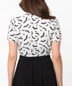 UNIQUE VINTAGE Bats [White/Black] | POWER PLAY TOP -VERA’S EYECANDY Shop unique vintage smak parlour white black bats power play top 2 deac3e0c 9d2c 4b12 8d6e a6311ce130d5 700x700