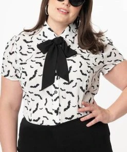 UNIQUE VINTAGE Bats [White/Black] | POWER PLAY TOP -VERA’S EYECANDY Shop unique vintage smak parlour white black bats power play top 9 15d134dd dfb2 451c 852f 9907f50cae04 700x700